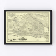 Santa Barbara County Vintage Map 1889