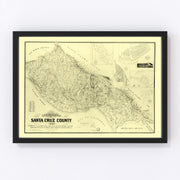 Santa Cruz County Vintage Map 1889