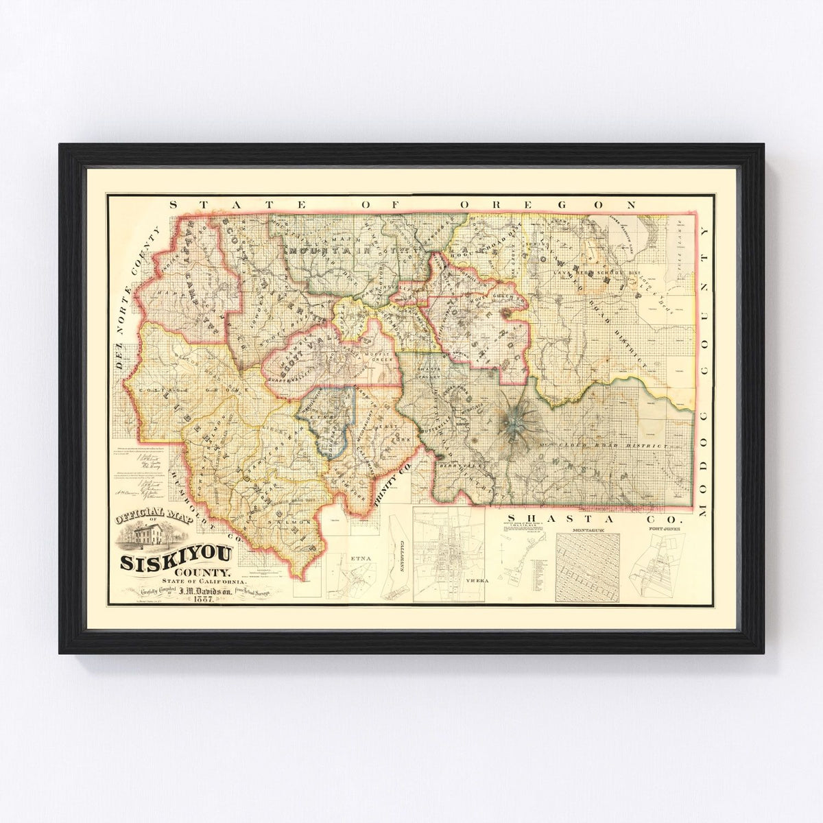 Siskiyou County Vintage Map 1887