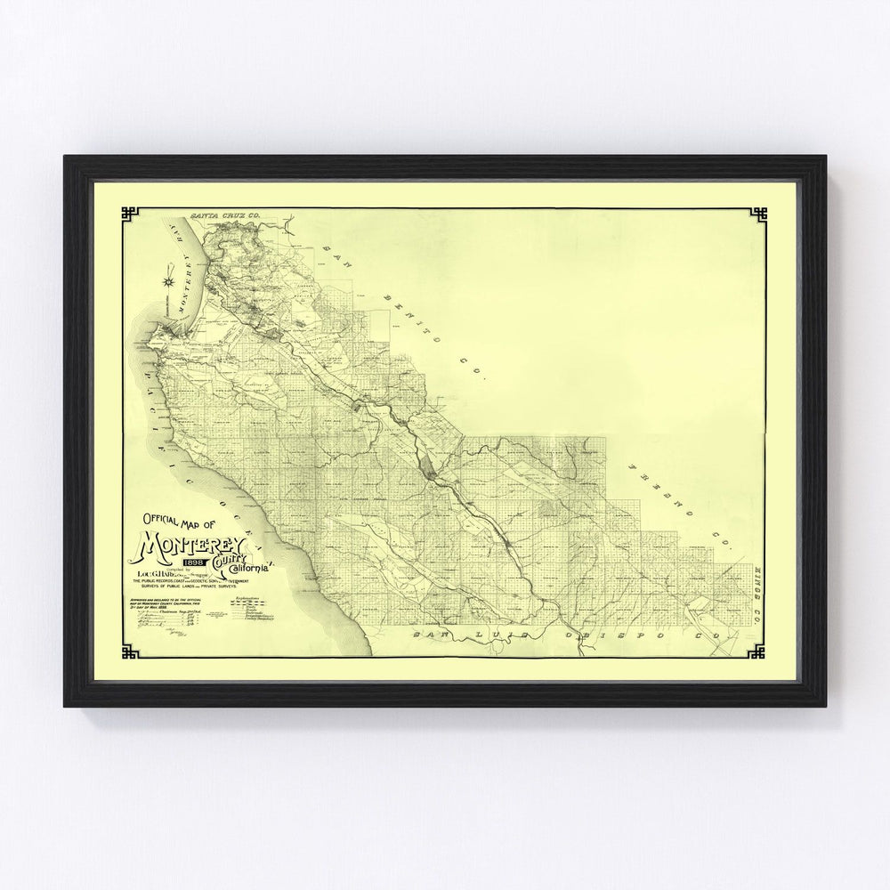 Monterey County Vintage Map 1898
