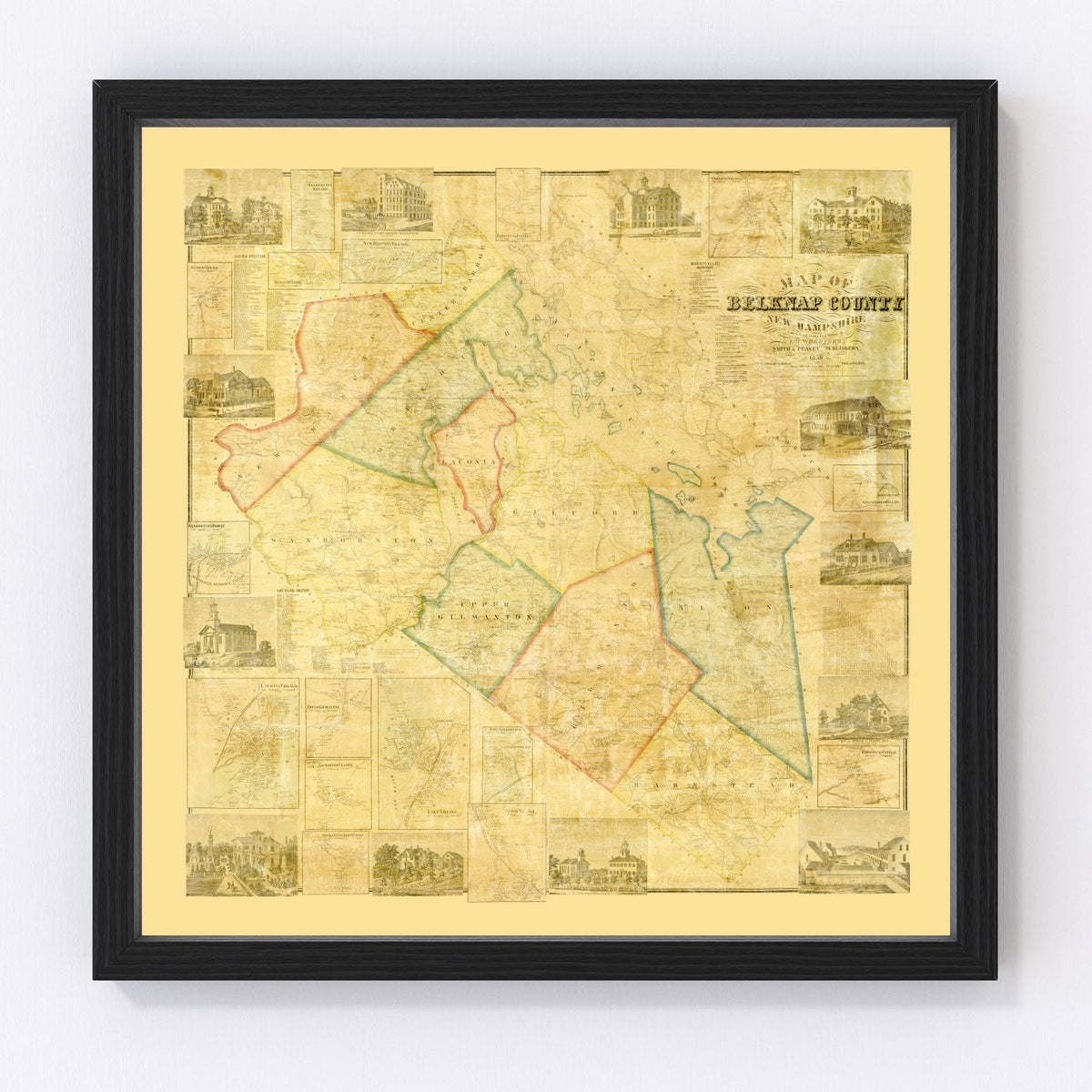 Belknap County Vintage Map 1859