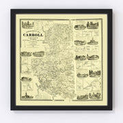 Carroll County Vintage Map 1861