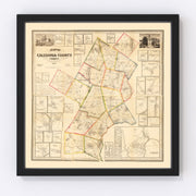Caledonia County Vintage Map 1858