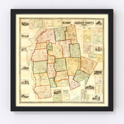 Addison County Vintage Map 1857
