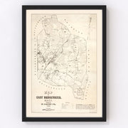 Bridgewater County Vintage Map 1848