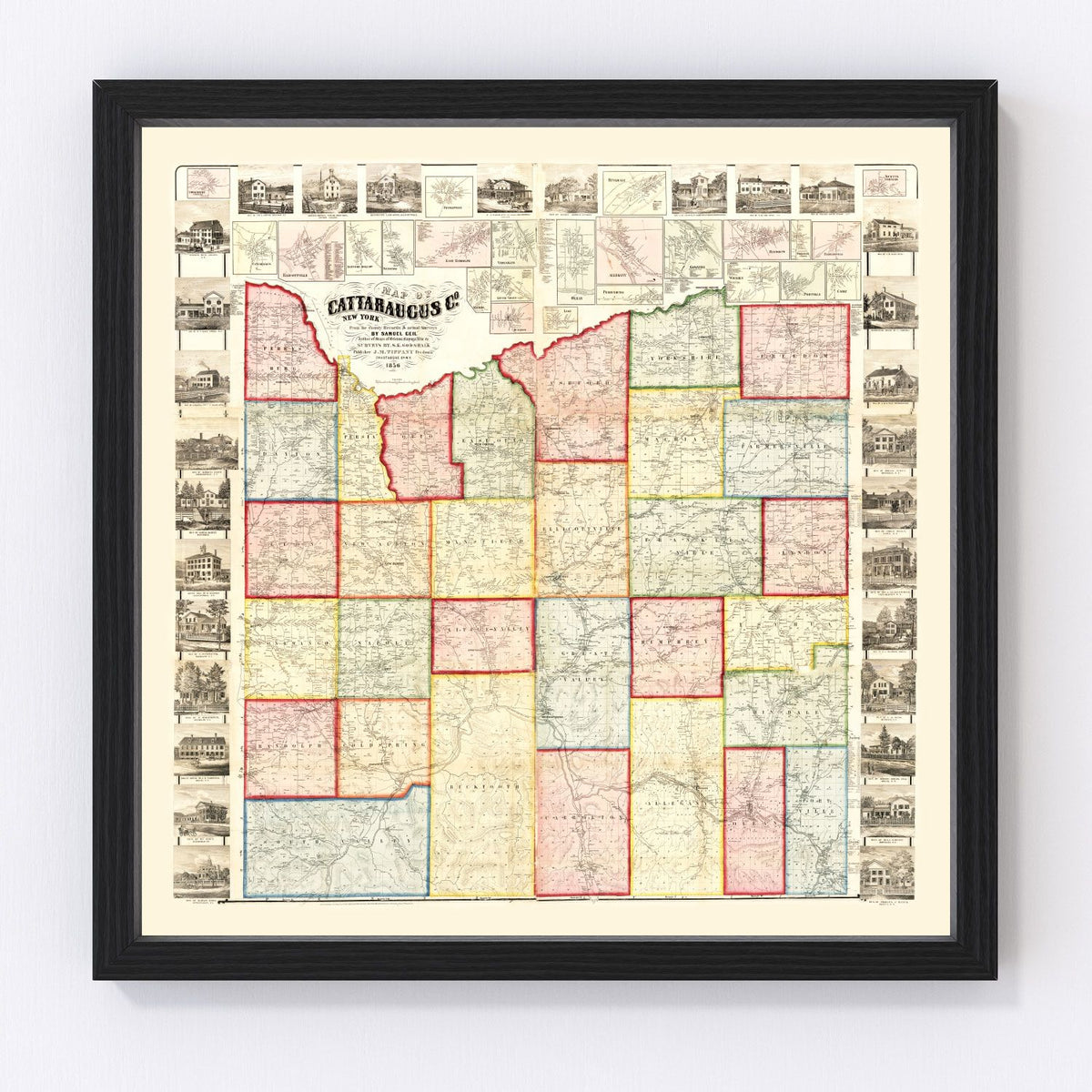 Cattaraugus County Vintage Map 1856