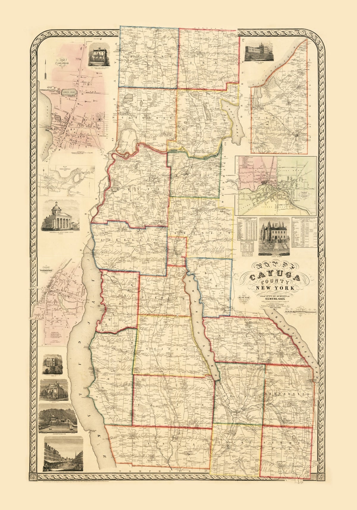 Preview of Vintage Map of Cayuga County, New York 1853