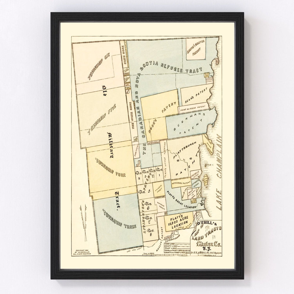 Clinton County Vintage Map 1885