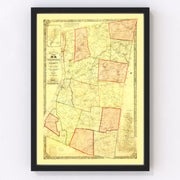 Columbia County Vintage Map 1851