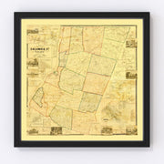 Columbia County Vintage Map 1858