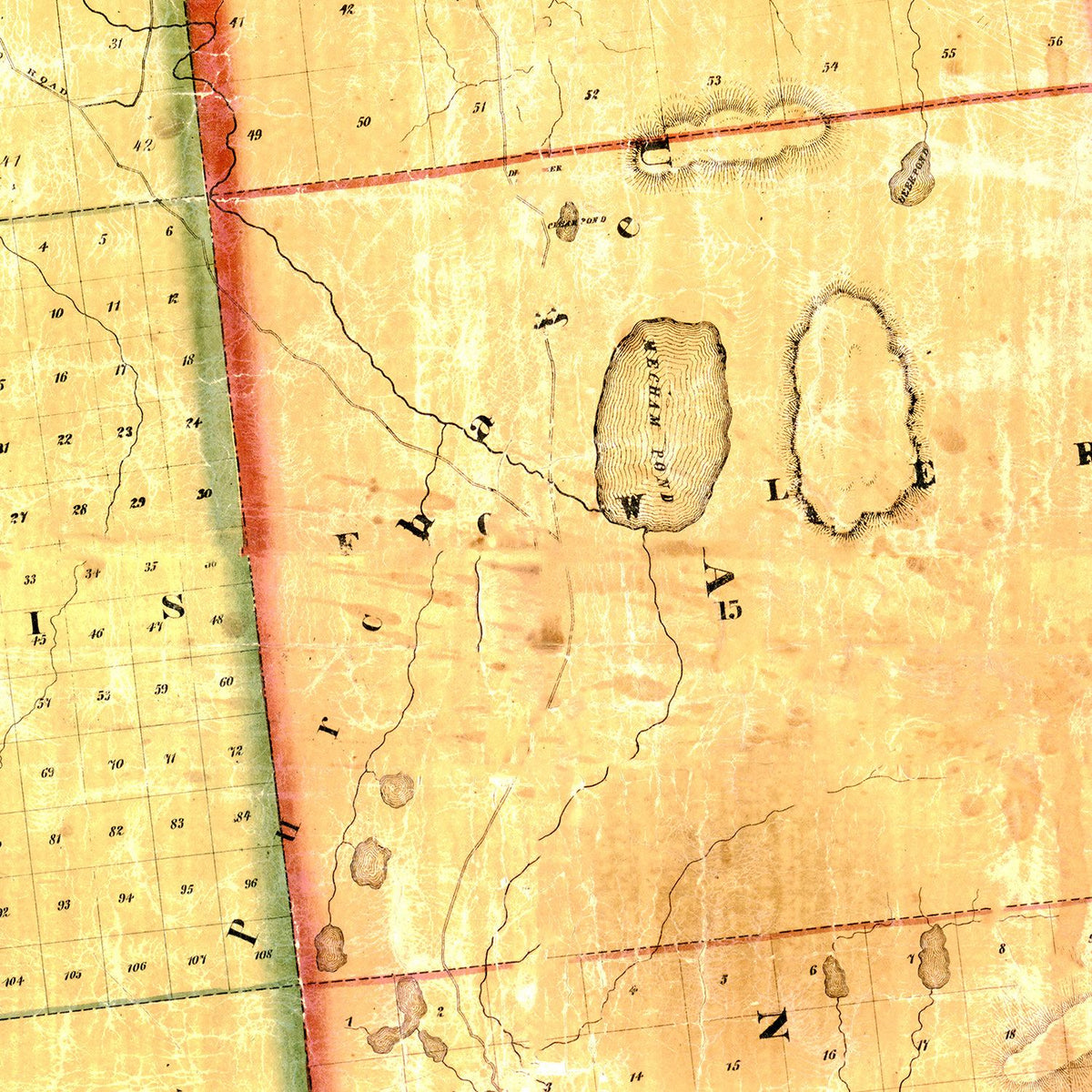 Restored historic details from the 1858 county map of Franklin County, New York