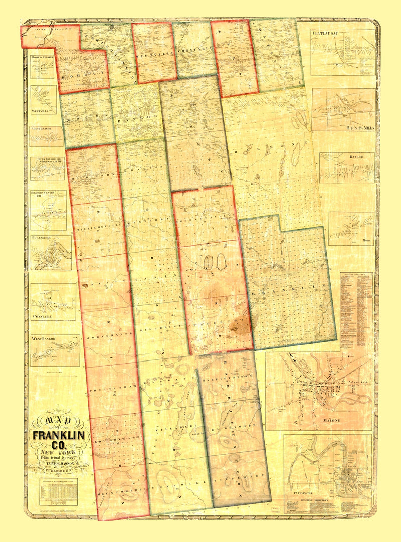 Size comparison using Vintage Map of Franklin County, New York 1858