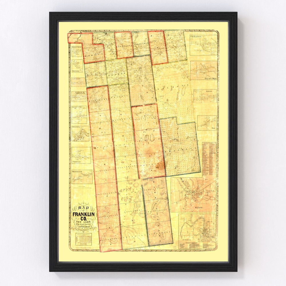 Franklin County Vintage Map 1858