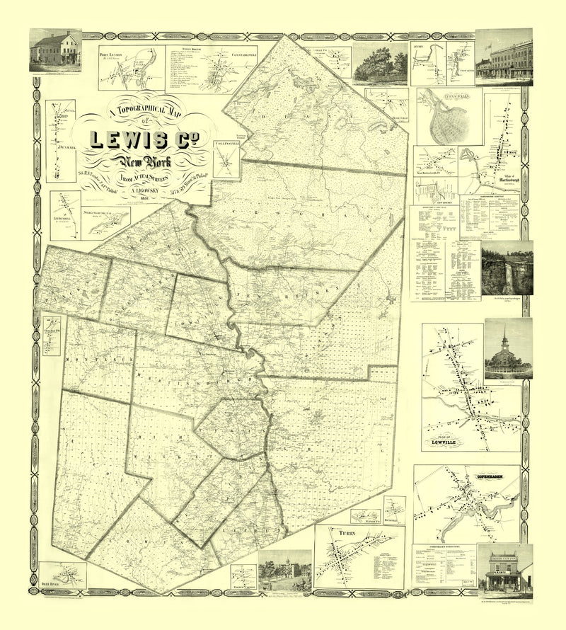 Size comparison using Vintage Map of Lewis County, New York 1857