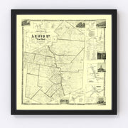 Lewis County Vintage Map 1857