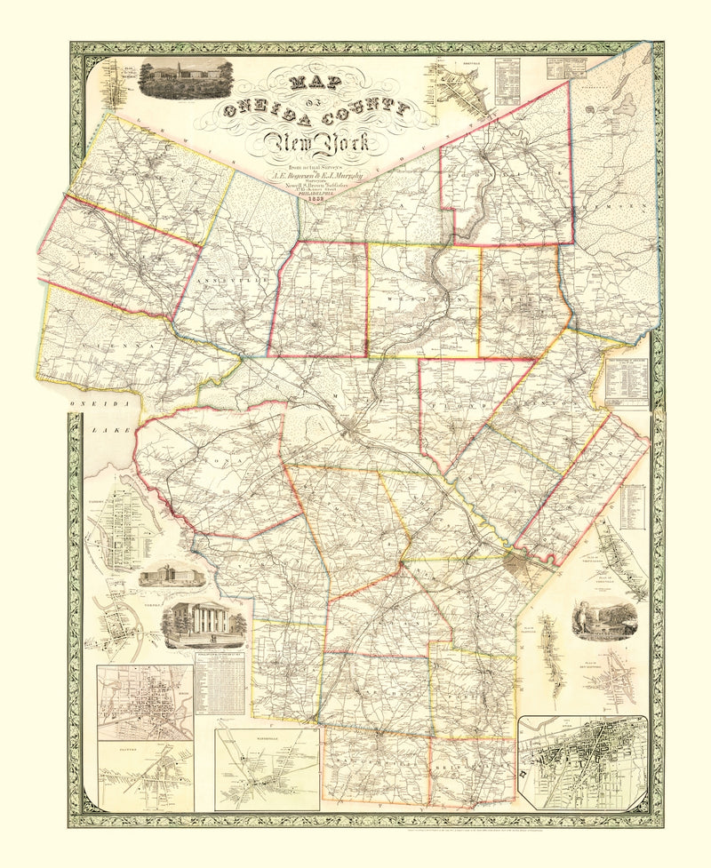 Size comparison using Vintage Map of Oneida County, New York 1852