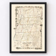 Rensselaer County Vintage Map 1854