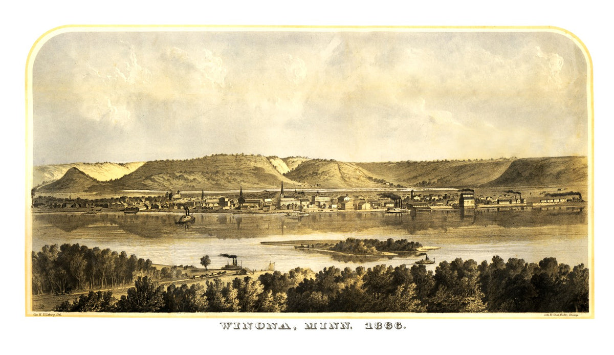 Preview of Vintage Map of Winona, Minnesota 1867