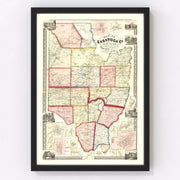 Saratoga County Vintage Map 1856