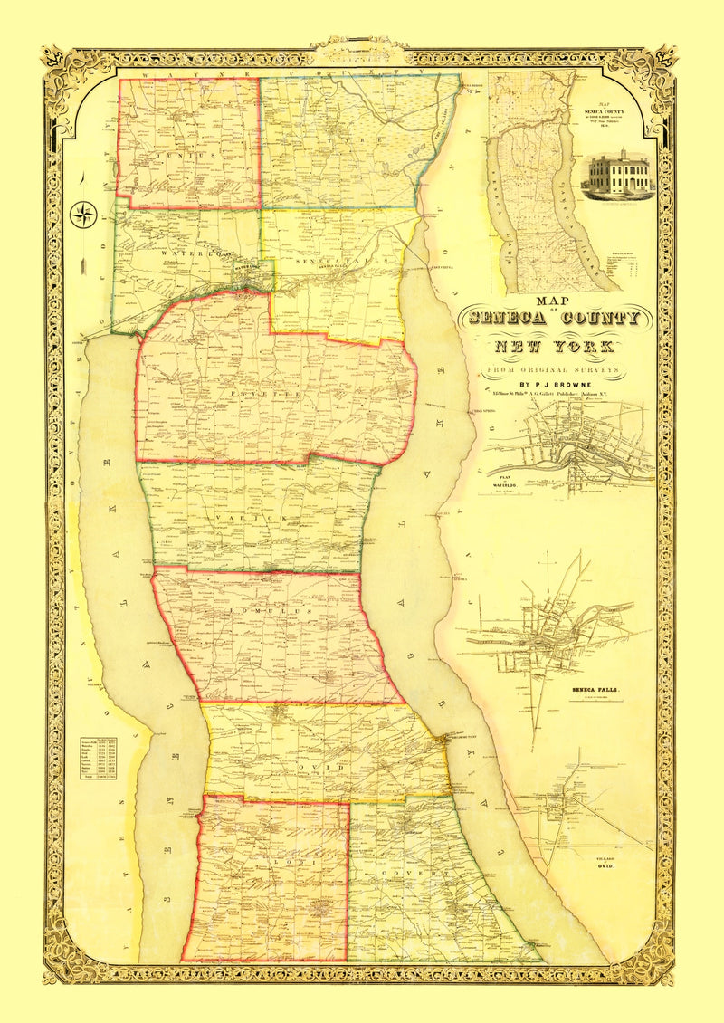 Size comparison using Vintage Map of Seneca County, New York 1858