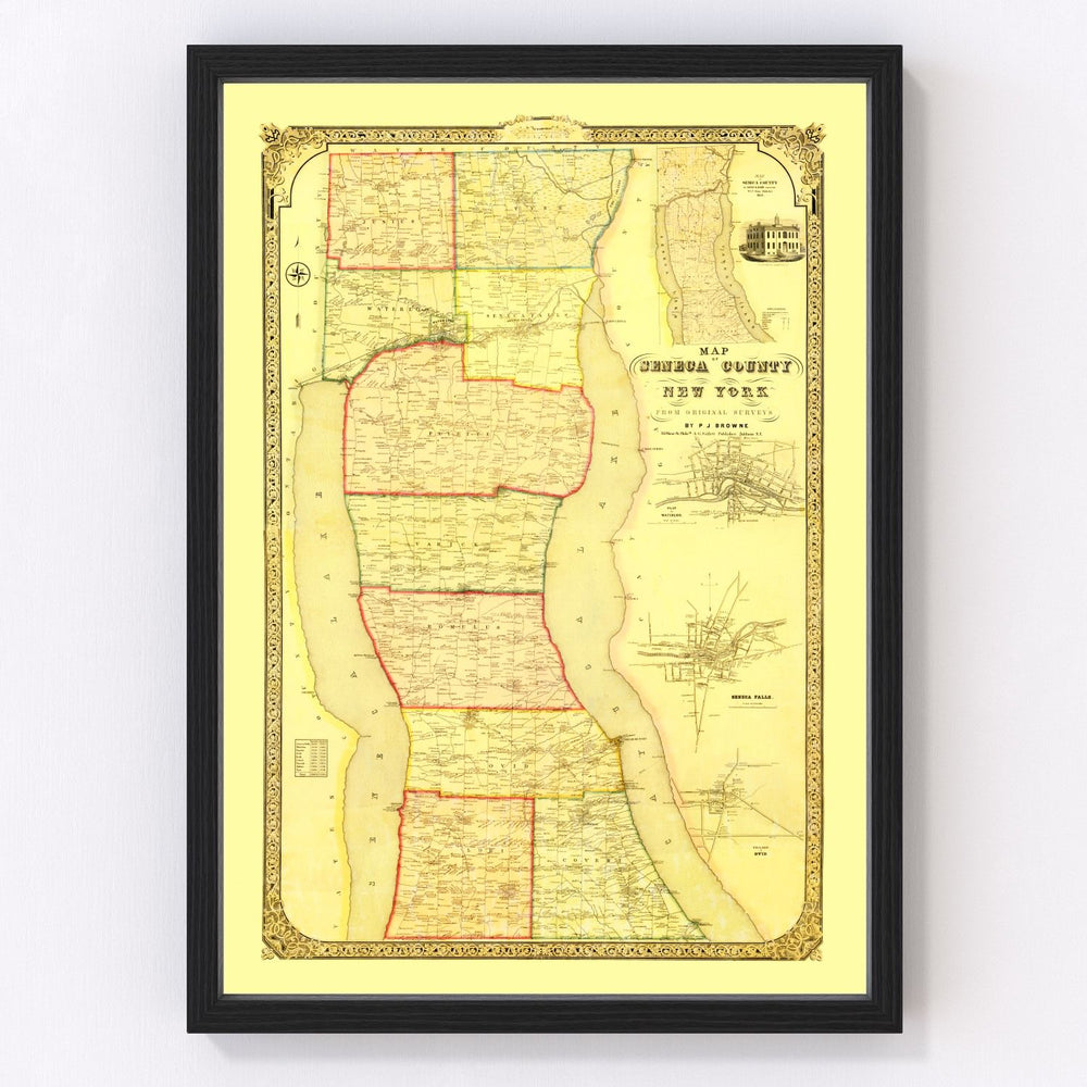 Seneca County Vintage Map 1858