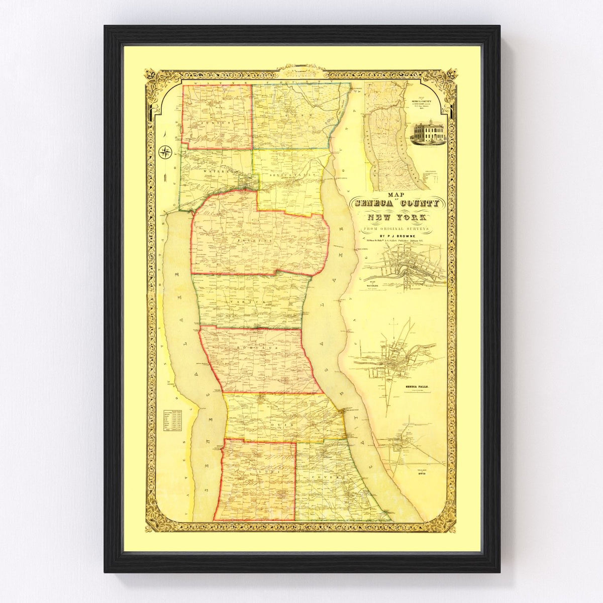 Seneca County Vintage Map 1858