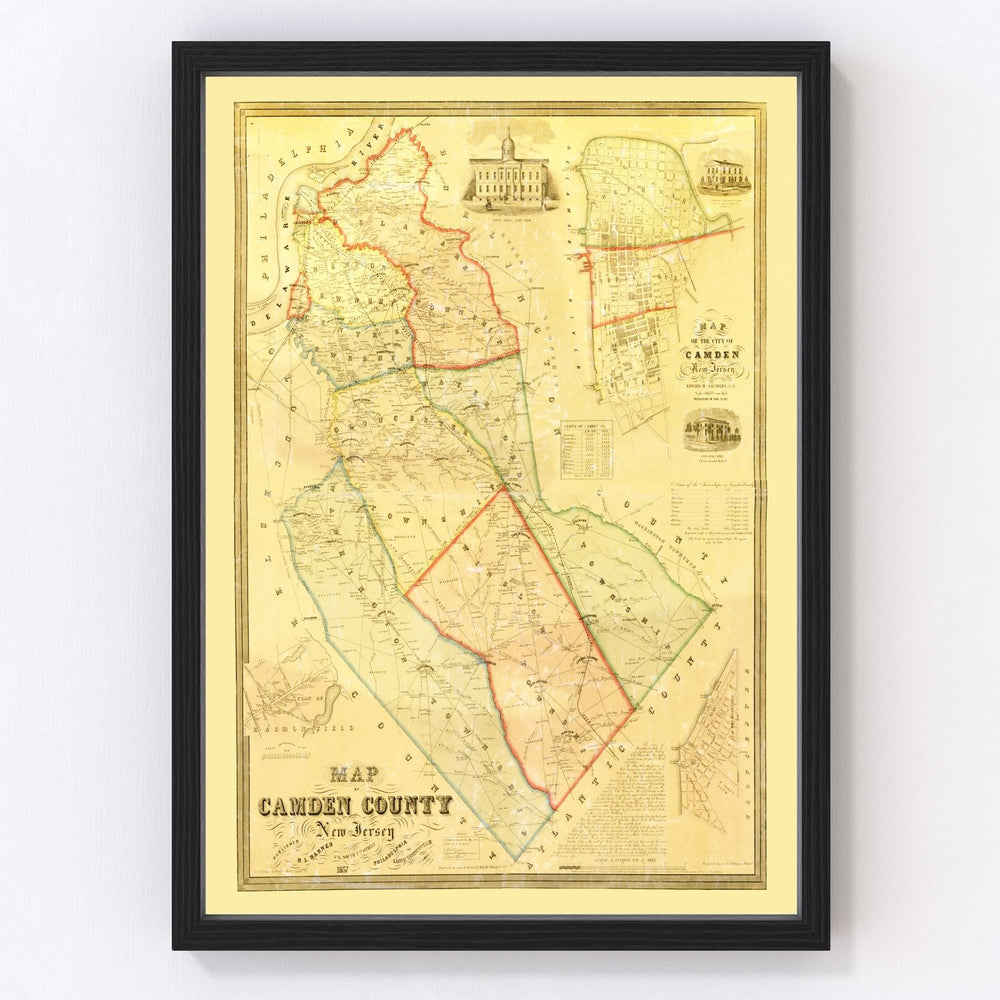 Camden County Vintage Map 1857