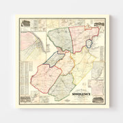 map of Middlesex Cou