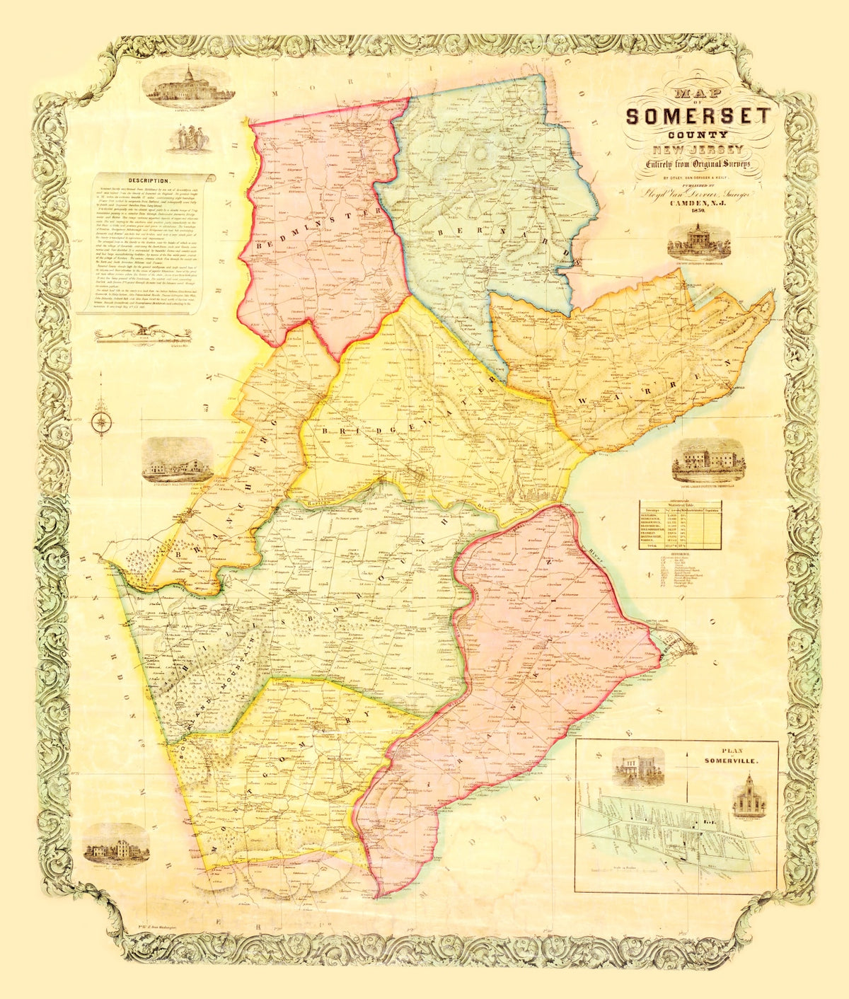 Preview of Vintage Map of Somerset County, New Jersey 1850