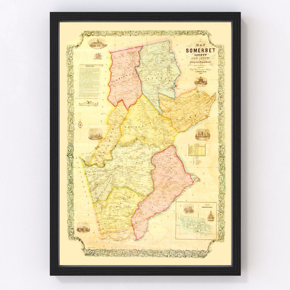Somerset County Vintage Map 1850