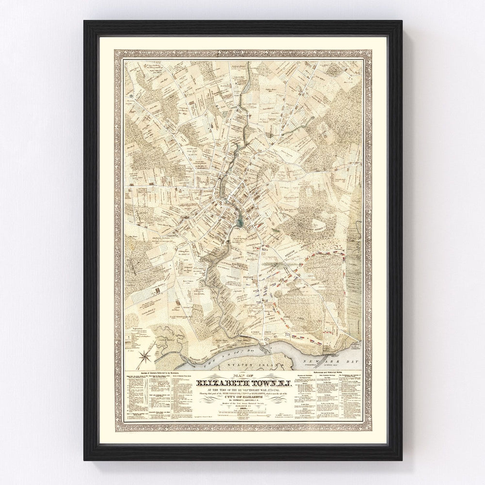 Elizabethtown County Vintage Map 1775