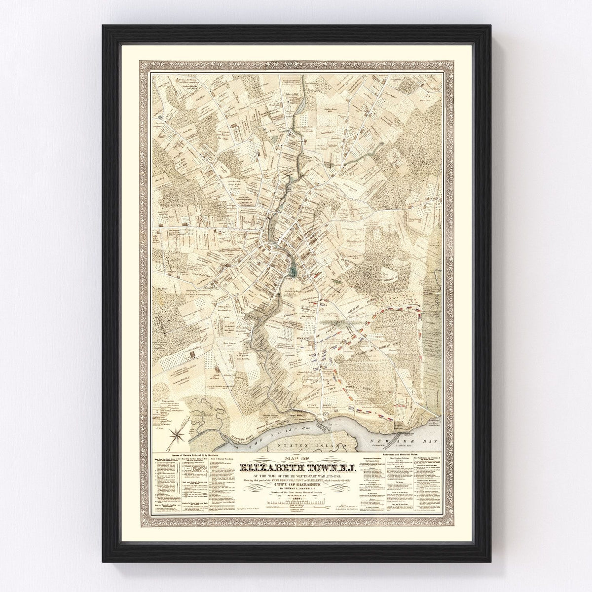 Elizabethtown County Vintage Map 1775
