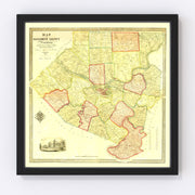 Allegheny County Vintage Map 1851