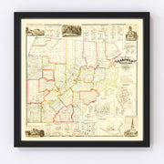 Clearfield County Vintage Map 1866