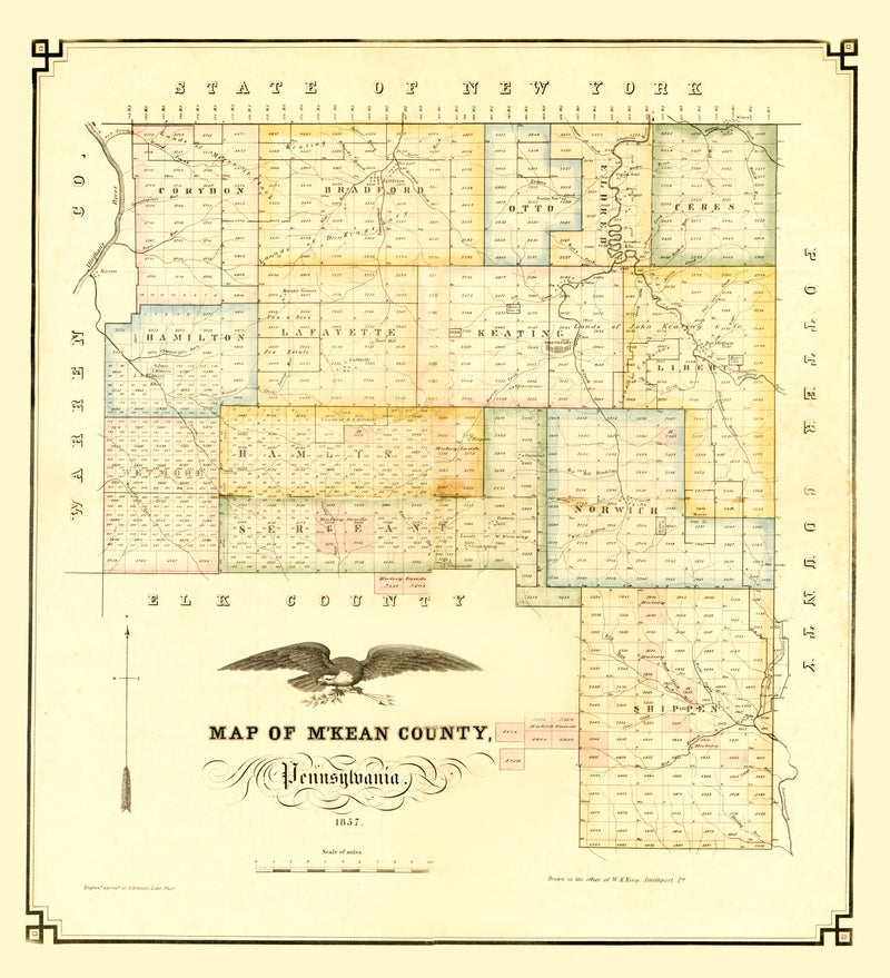 Size comparison using Vintage Map of M'Kean County, Pennsylvania 1857