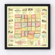 Mercer County Vintage Map 1860