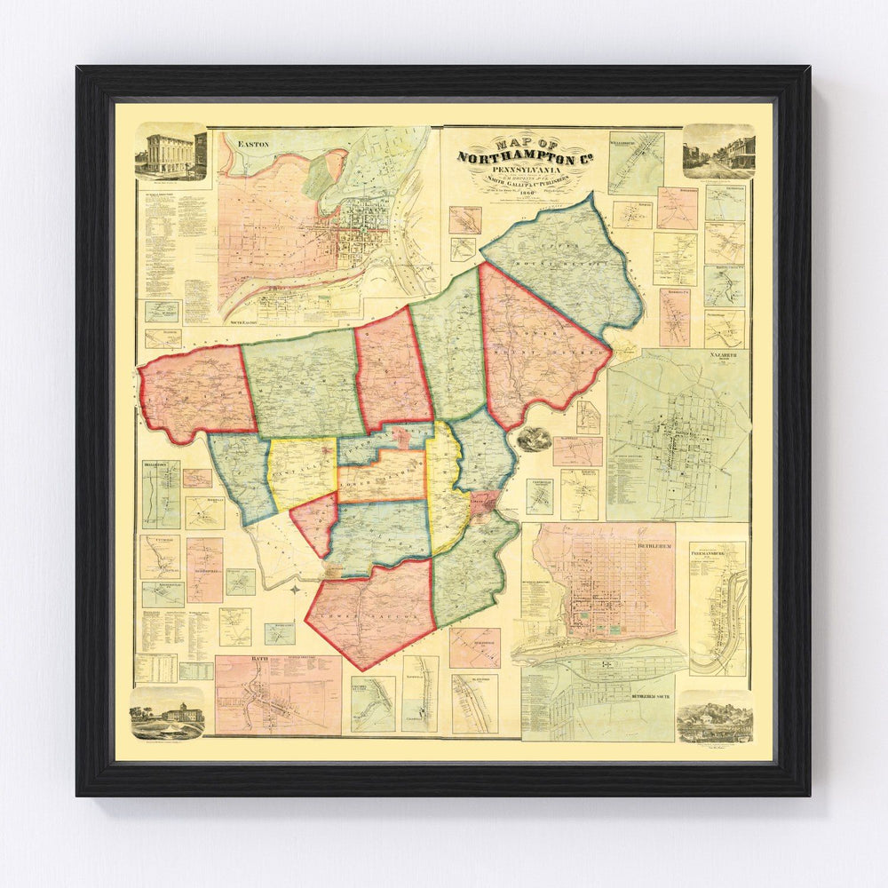 Northampton County Vintage Map 1860