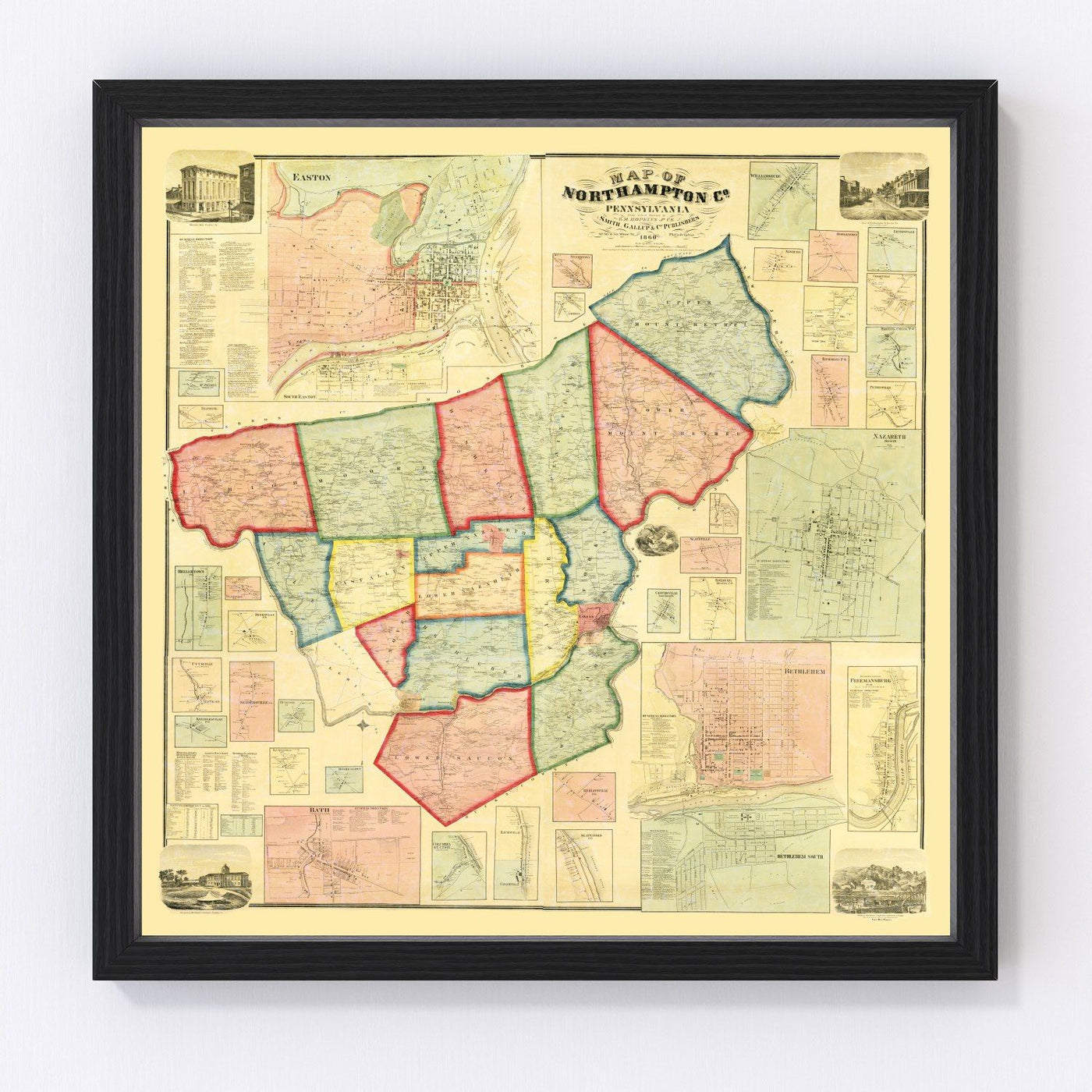 Northampton County Vintage Map 1860