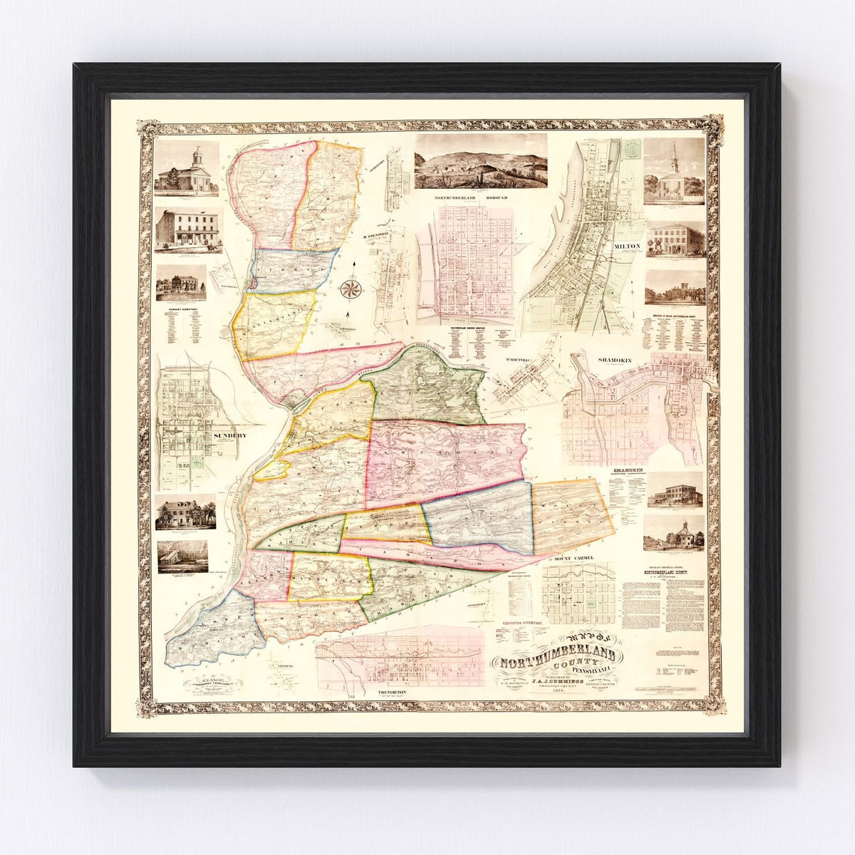 Northumberland County Vintage Map 1858