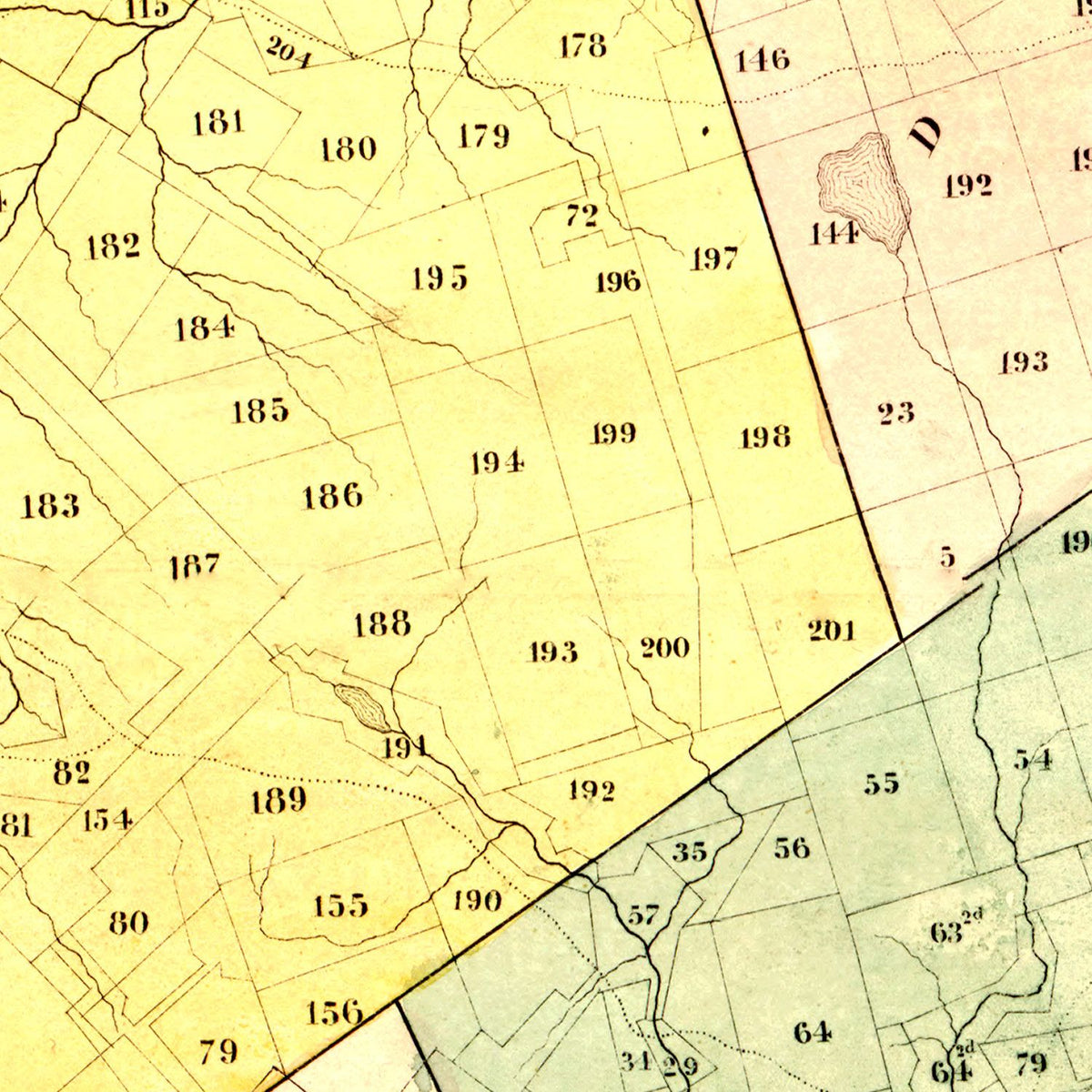 Restored historic details from the 1856 county map of Pike County, Pennsylvania