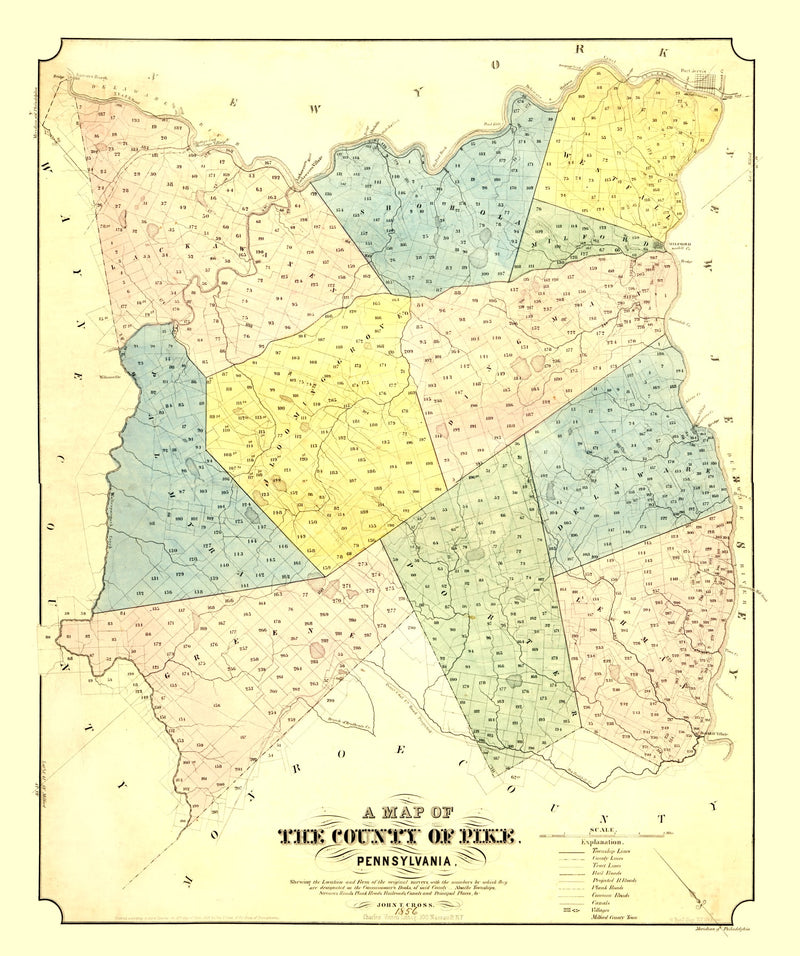 Size comparison using Vintage Map of Pike County, Pennsylvania 1856