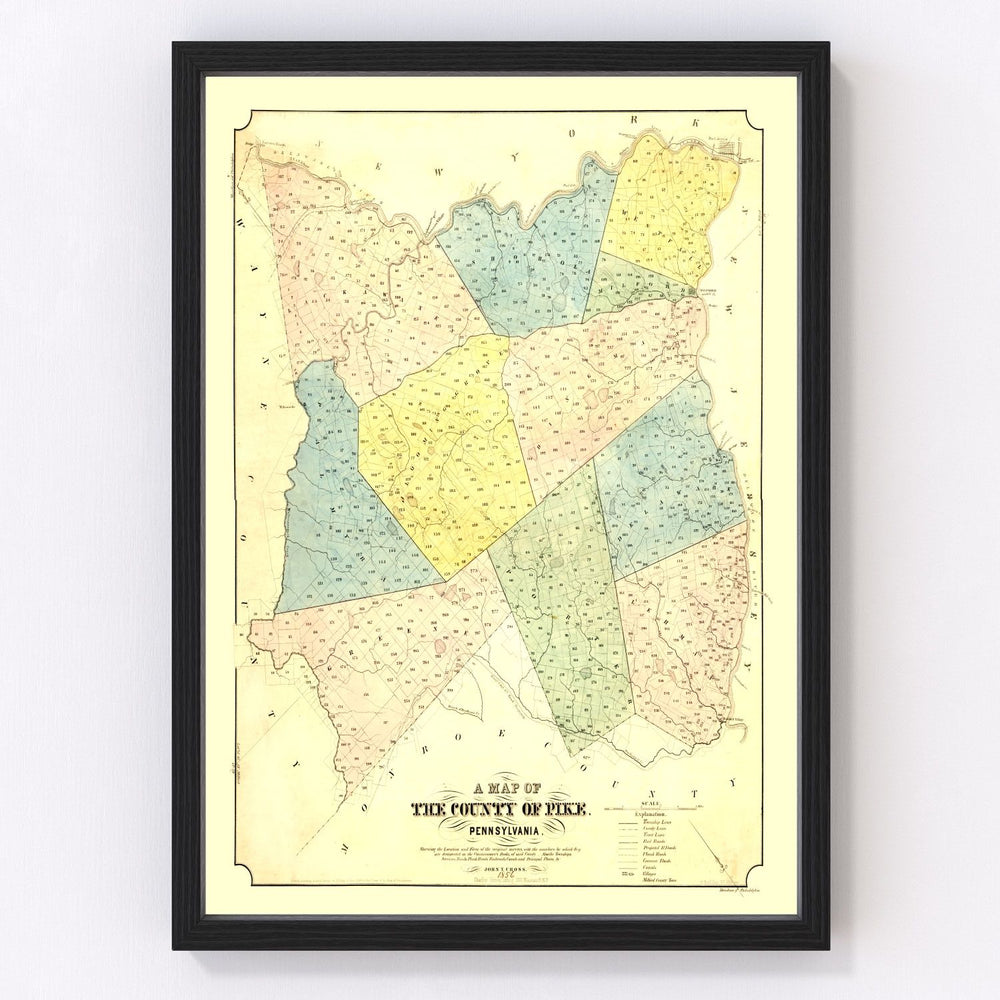 Pike County Vintage Map 1856