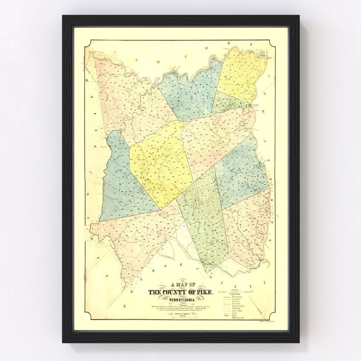 Pike County Vintage Map 1856