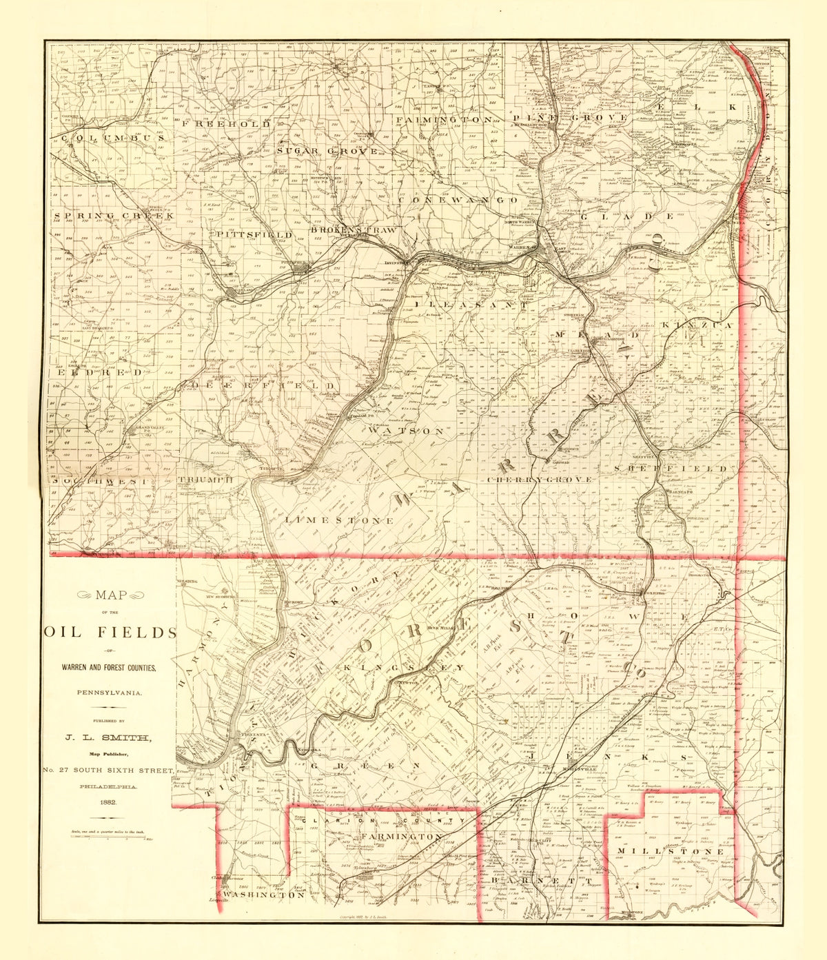 Preview of Vintage Map of Warren County, Pennsylvania 1882