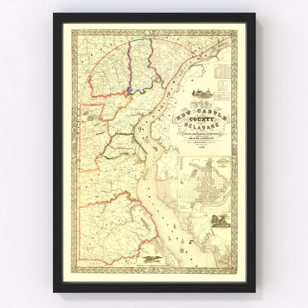 New Castle County Vintage Map 1849