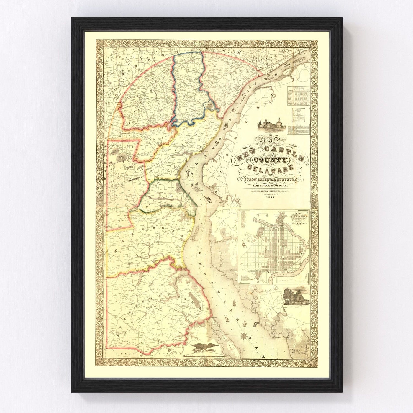 New Castle County Vintage Map 1849