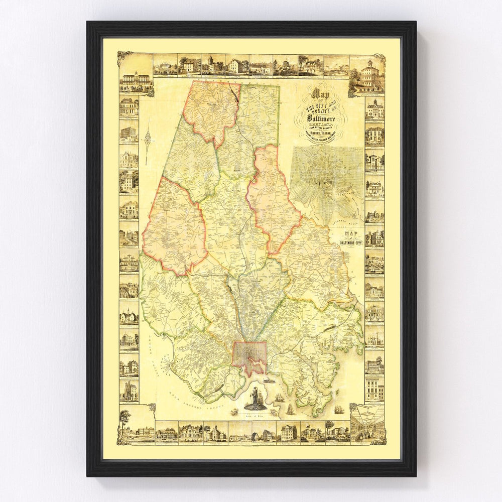 Baltimore County Vintage Map 1857