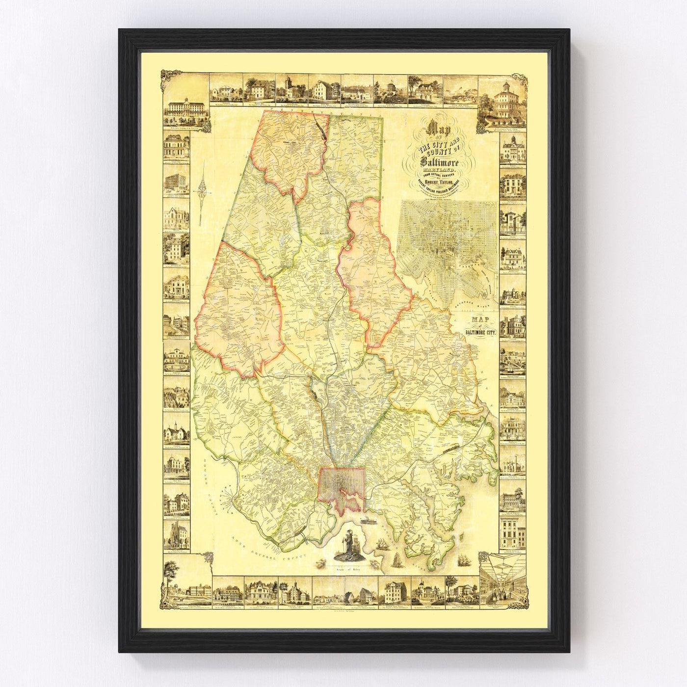 Baltimore County Vintage Map 1857