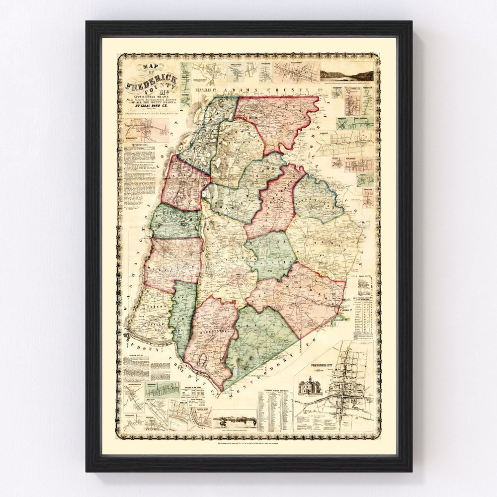 Frederick County Vintage Map 1858