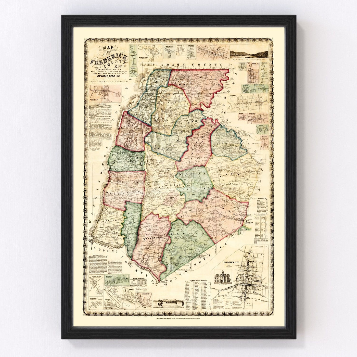 Frederick County Vintage Map 1858